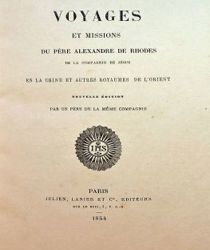 VOYAGES ET MISSIONS DU PÈRE ALEXANDRE DE RHODES DE LA COMPAGNIE DE JÉSUS