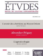 ÉTVDES: REVUE DE CULTURE CONTEMPORAINE: NO 4211, DÉCEMBRE 2014