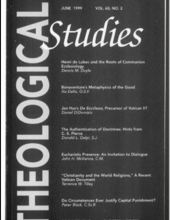 THEOLOGICAL STUDIES: JUNE 1999, VOL. 60, NO. 2