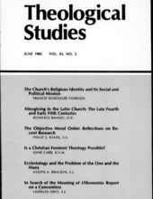 THEOLOGICAL STUDIES: JUNE 1982, VOL. 43, NO. 2