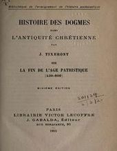 HISTOIRE DES DOGMES DANS L'ANTIQUITÉ CHRÉTIENNE