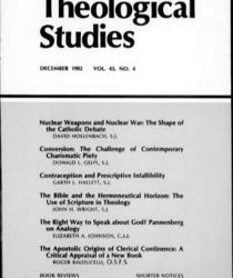 THEOLOGICAL STUDIES: DECEMBER 1982, VOL. 43, NO. 4