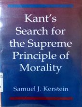 KANT's SEARCH FOR THE SUPREME PRINCIPLE OF MORALITY