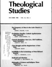 THEOLOGICAL STUDIES: DECEMBER 1984, VOL. 45, NO. 4