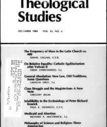 THEOLOGICAL STUDIES: DECEMBER 1984, VOL. 45, NO. 4