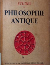 ÉTUDES DE PHILOSOPHIE ANTIQUE