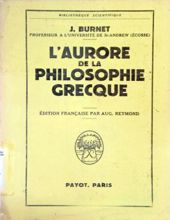 L'AURORE DE LA PHILOSOPHIE GRECQUE