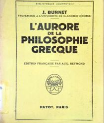 L'AURORE DE LA PHILOSOPHIE GRECQUE