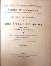 ARISTOTELIS DE ANIMA: LIBRI TRES GRAECE ET LATINE