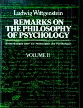 REMARKS ON THE PHILOSOPHY OF PSYCHOLOGY. VOLUME II