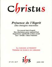 CHRISTUS: REVUE DE FORMATION SPIRITUELLE. TOME 45/ NO 179/ JUILLET 1998