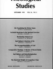 THEOLOGICAL STUDIES: SEPTEMBER 1995, VOL. 56, NO. 3