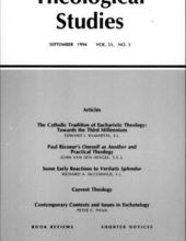 THEOLOGICAL STUDIES: SEPTEMBER 1994, VOL. 55, NO. 3