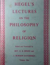 HEGEL'S LECTURES ON THE PHILOSOPHY OF RELIGION. VOLUME 1