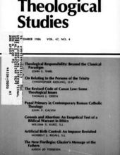 THEOLOGICAL STUDIES: DECEMBER 1986, VOL. 47, NO. 4