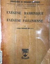 EXÉGÈSE RABBINIQUE ET EXÉGÈSE PAULINIENNE