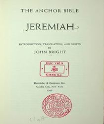 THE ANCHOR BIBLE: JEREMIAH