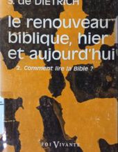 LE RENOUVEAU BIBLIQUE HIER ET AUJOURD'HUI. 2