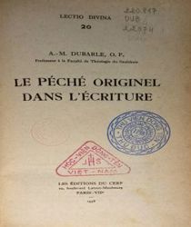 LE PÉCHÉ ORIGINEL DANS L'ÉCRITURE