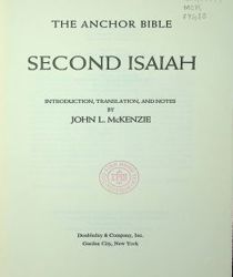 THE ANCHOR BIBLE: SECOND ISAIAH