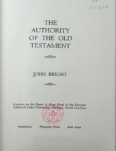 THE AUTHORITY OF THE OLD TESTAMENT