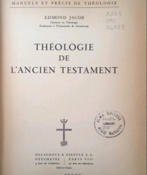 THÉOLOGIE DE L'ancien TESTAMENT