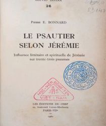 LE PSAUTIER SELON JÉRÉMIE