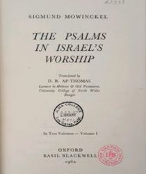 THE PSALMS IN ISRAEL's WORSHIP