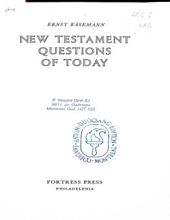 NEW TESTAMENT QUESTIONS OF TODAY