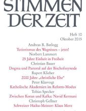 STIMMEN DER ZEIT: HEFT 10, OKTOBER 2015