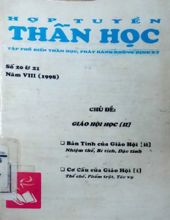 HỢP TUYỂN THẦN HỌC: SỐ 20 & 21, NĂM 1998