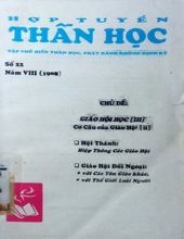 HỢP TUYỂN THẦN HỌC: SỐ 22, NĂM 1998