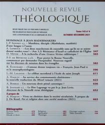 NOUVELLE REVUE THÉOLOGIQUE: TOME 143, N0 4, OCTOBRE-DÉCEMBER 2021