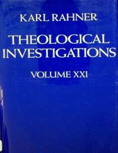 THEOLOGICAL INVESTIGATIONS - VOL. XXI