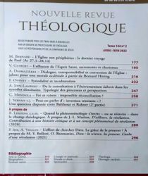 NOUVELLE REVUE THÉOLOGIQUE: TOME 144, N0 2, AVRIL-JUIN 2022