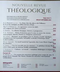 NOUVELLE REVUE THÉOLOGIQUE: TOME 144, N0 3, JUILLET-SEPTEMBRE 2022