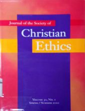 JOURNAL OF THE SOCIETY OF CHRISTIAN ETHICS