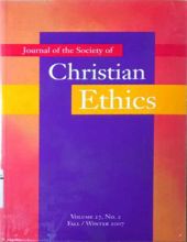 JOURNAL OF THE SOCIETY OF CHRISTIAN ETHICS