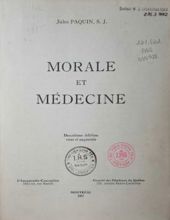 MORALE ET MÉDECINE