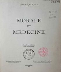 MORALE ET MÉDECINE