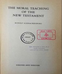 THE MORAL TEACHING OF THE NEW TESTAMENT