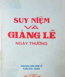 SUY NIỆM VÀ GIẢNG LỄ NGÀY THƯỜNG: THƯỜNG NIÊN NĂM LẺ TUẦN XVII-XXXIV