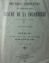 OEUVRES COMPLÈTES DU VÉNÉRABLE PÈRE CLAUDE DE LA COLOMBIÈRE