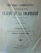 OEUVRES COMPLÈTES DU VÉNÉRABLE PÈRE CLAUDE DE LA COLOMBIÈRE