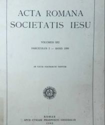 ACTA ROMANA SOCIETATIS IESU: FASCICULUS XXI - FASCICULUS, ANNO 1994