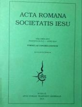 ACTA ROMANA SOCIETATIS IESU: FASCICULUS IV,2- ANNO 2014