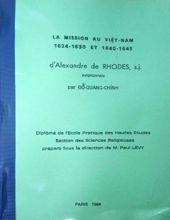 LA MISION AU VIỆT NAM 1624-1630 ET 1640-1645