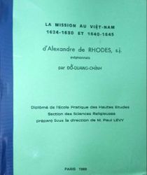 LA MISION AU VIỆT NAM 1624-1630 ET 1640-1645