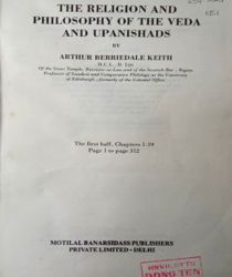 THE RELIGION AND PHILOSOPHY OF THE VEDA AND UPANISHADS