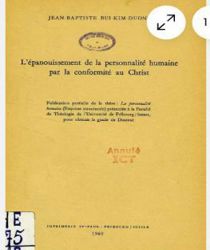 L'EPANOUISSEMENT DE LA PERSONNALITE HUMAINE PAR LA CONFORMITE AU CHRIST 